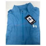 Blue Quarter-Zip Pullover with Logo