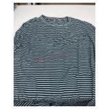 Striped Blue and White Long-Sleeve Sleep Top