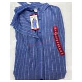 Nine West Blue Striped Shirt Dress, XL
