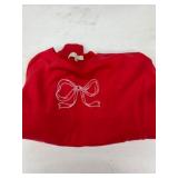 Red XL Sweater with Embroidered Bow Design