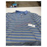 Blue and Yellow Striped Polo Shirt, 3XL