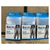 3 Clear Rain Ponchos with Hoods