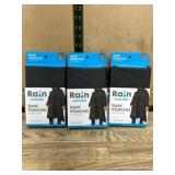 3 Black Rain Ponchos
