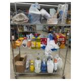 Household Supplies on Rolling Rack