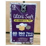 12-Pack 3-Ply Facial Tissue Boxes