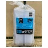 Clear Two-Compartment Nacho Trays, Pack of 200