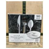 180-Piece Premium Plastic Cutlery Set