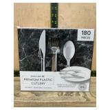 180-Piece Premium Plastic Cutlery Set