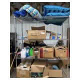 Metal Storage Rack With Assorted Items