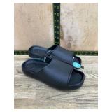 Black Slide Sandals with Open Toes