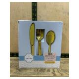 Gold-Colored 180-Piece Disposable Cutlery Set