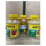 3 Mott's No Sugar Added Apple Sauce Jars