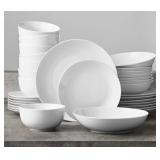 32-Piece White Porcelain Dinnerware Set