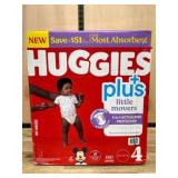 Huggies Plus Little Movers Diapers, Size 4, 180 Ct