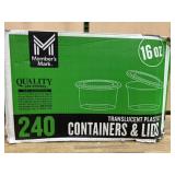 240 Translucent Plastic Containers and Lids