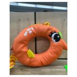 Orange Fish-Shaped Pool Float with Mesh Center