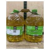 Two Canola Oil Bottles with Green Caps