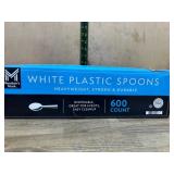 White Plastic Spoons, 600-Count