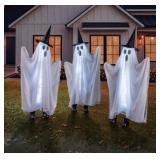 3 Pre-Lit Animated Ghost Decorations