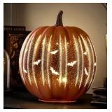 Pre-lit Shimmering Pumpkin Decoration