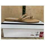 Tan Toe Ring Sandals, Size 10