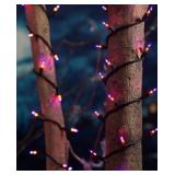 100-Count LED Dual Color Mini Lights, Purple/Orang