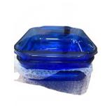 Three Blue Glass Baking Dishes