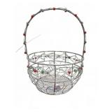 Metal Wire Basket With Beaded Handle