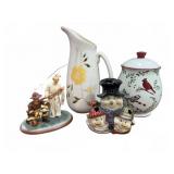 Ceramic Decor Figurines and Pitcher