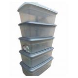 Sterilite 6 Qt Storage Containers, Set of 5