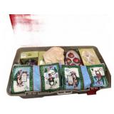 Holiday Dï¿½cor Bin With Ornaments and Pillows