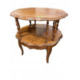 Two-Tier Wooden Side Table with Scratches