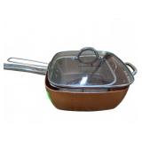Copper Chef Square Pan With Lid and Basket