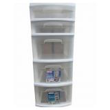 Sterilite 5-Drawer Cart, Medium, White