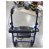 Folding Rollator Walker with Seat and Brakes