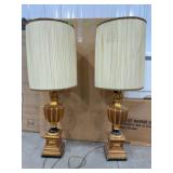 49' Tall Gold and Black Table Lamps
