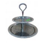 Two-Tiered Silver Plated Serving Tray