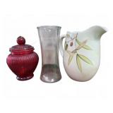 Pitcher, Vase, and Glass Jar Lot