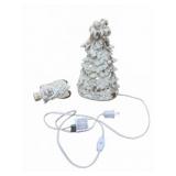 Porcelain Lighted Christmas Tree and Santa