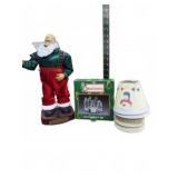 Dancing Santa Figurine, Glass Nativity, Lamp