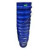 Stack of 12 Blue Plastic Utility Buckets