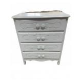 White Wooden Four-Drawer Chest