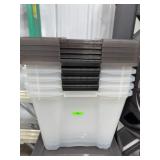 5 Plastic Storage Totes with Lids