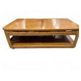 Rectangular Oak Coffee Table with Shelf