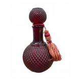 Ruby Red Glass Decanter With Stopper