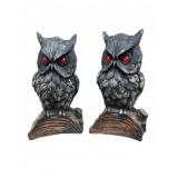 Owl Bookends with Red Eyes