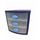 Plastic 3-Drawer Organizer, 7x7x7