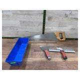 Hand Saw, 2 Marshalltown Tools, Blue Bin