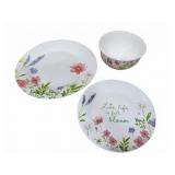 Floral Plate and Bowl Dinnerware Set