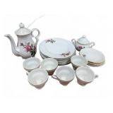 Porcelain Floral Tea Set, 20 Piece